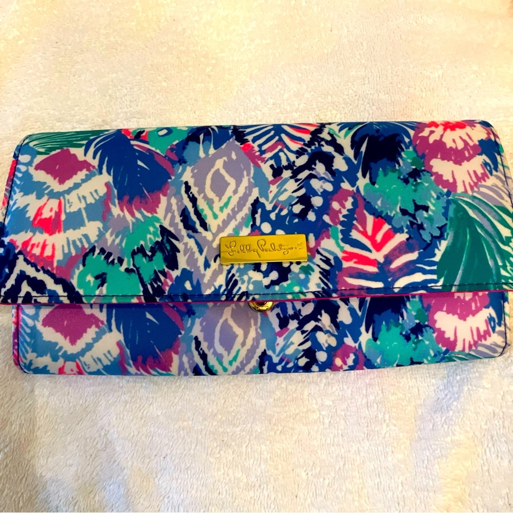 Lilly Pulitzer Travel Wallet Passport Document Organizer Folio Quill Out NWOT